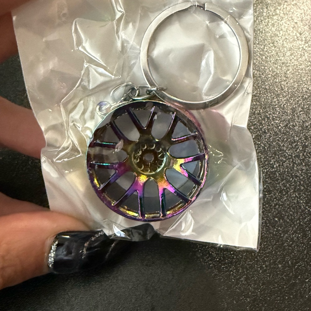 Iridescent Wheel Keychain